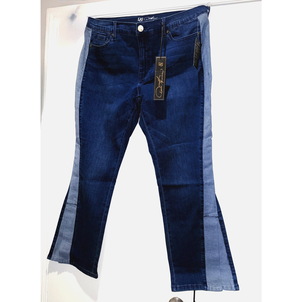 DG2 Diane Gilman Women’s Stretch Denim Jeans Blue Plus Size 18PW Straight Leg